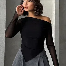 DressBerry Women Off-Shoulder Bardot Longline Top-picture-47