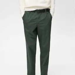 MANGO MAN Pure Cotton Regular Fit Trousers-image-67