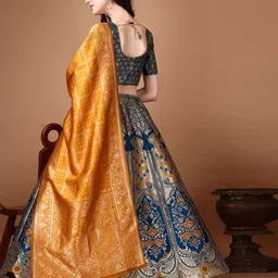 SWAMI STUDIO Ready to Wear Lehenga & Unstitched Blouse With Dupatta image 5
