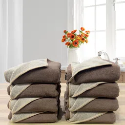 LABHAM Euphoria 8Pcs Brown Antibacterial Hand Towels-2