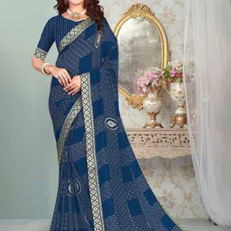 THE FASHION ATTIRE Printed Zari Patola Saree-picture-25