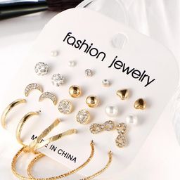 DressBerry Gold-Plated Stud Earrings-image-59