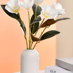 CraftVatika White & Green Non-Hanging Orchid Artificial Flower-0