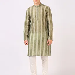 BELLAZO Men Printed Thread Work Kurta-image-10