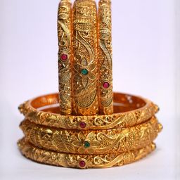 Luxury Gold Plated Pure Brass Bangles 2247-1659 Stylish Traditional Bangle-image-77