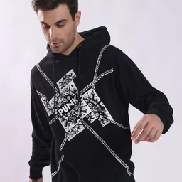 PUNK Men Graphic Printed Hooded Sweatshirt-image-24