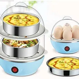 seavokes Double Layer Egg Boiler Electric Automatic Off 14 Egg Poacher for Steaming, Cooking, Boiling and Frying, Multicolour Double Layer Egg Boiler Electric Automatic Off 14 Egg Poacher for Steaming, Cooking, Boiling and Frying, Multicolour Egg Cooker image 5