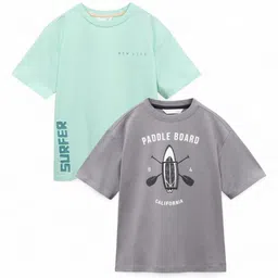 Alan Jones Boys 2 Printed Drop-Shoulder Sleeves T-shirt-picture-29