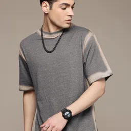 Moda Rapido Washed Effect Tie & Dyed Drop-Shoulder Sleeves Oversized Fit T-shirt-picture-47