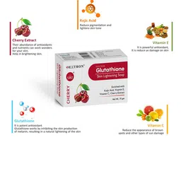 Dextron Set Of 6 Cherry Glutathione Skin Lightening With Alovera Extract Soap - 75 g Each image 2