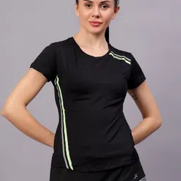 VECTOR X Women Solid Round Neck T-Shirt image 1