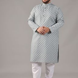 SOJANYA PLUS Men Bandhani Printed Regular Kurta with Churidar image 5