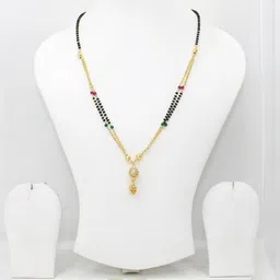 NINAMAAYRA Gold-Plated Brass Artificial Stones & Beads Mangalsutra-picture-6