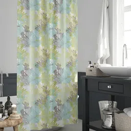 ArtzFolio White & Green Printed Waterproof Shower Curtain-image-90