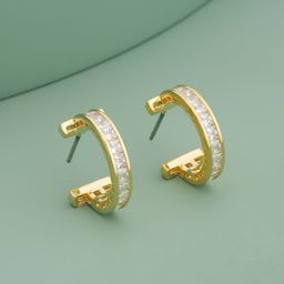 Kushal's Fashion Jewellery Gold-Plated Half Hoop Earrings-picture-23