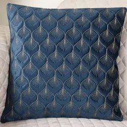 Blue Color Feather Design, 1 Piece Velvet Cushion Cover-image-34