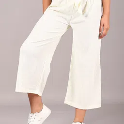 V-Mart Girls Textured Regular Fit Mid Rise Cropped Trousers-image-93