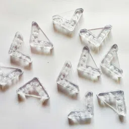 PVC Glass Corner Holder Clear Pack of 50 Pcs 3 cm x 4 cm Shelf Bracket-31
