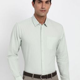 Peter England Striped Pure Cotton Spread Collar Formal Shirt-picture-11