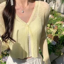 LULU & SKY Women Striped Button Detail Crop Cardigan-picture-23