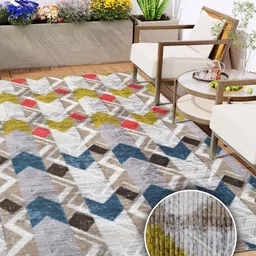 Kaleen India Navy Blue Geometric Anti-Skid Polyester Carpet-8