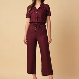 Chemistry Women Shirt Collar Basic Jumpsuit-30