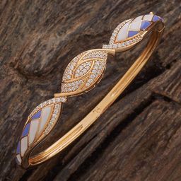 Kushal's Fashion Jewellery White Gold-Plated Party Zircon Kada-picture-32