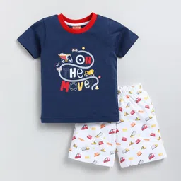 SNUGGLY MONKEY Boys Printed Round Neck Pure Cotton T-Shirt With Shorts-picture-22