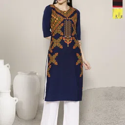 Anouk Rustic Women Pack Of 3 Ethnic Motifs Printed Straight Kurtas-image-11