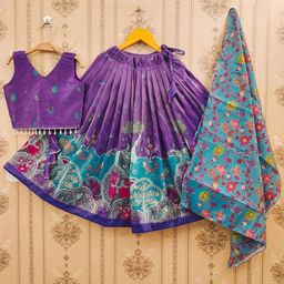 BAESD Girls Printed Ready to Wear Lehenga & Blouse With Dupatta-image-49