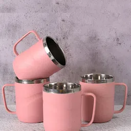 eha Pink Solid Matte Mugs Set of Cups and Mugs-33