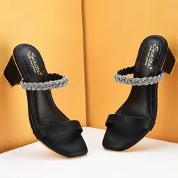 Snasta Embellished Party Block Mules-8