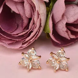 MEIRA JEWELLERY Artificial Stones Studded Floral Shaped Studs-picture-22