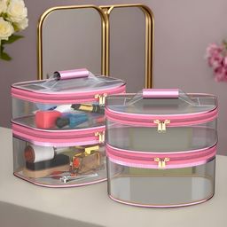 Aura Pink Set of 2 Reusable Makeup Organiser Organisers-image-47