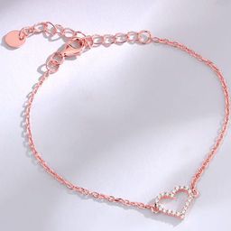GIVA Kids Set Of 2 925 Sterling Silver Rose Gold-Plated Hearts Anklets-image-43