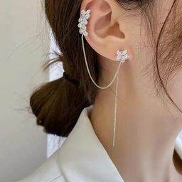 Vembley Silver-Plated Alloy Cubic Zirconia Ear Cuff-picture-4