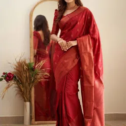 Aldwych Ethnic Motifs Woven Design Zari Banarasi Saree-picture-12