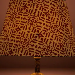 Lampenschirm India Red & Beige Block Printed Cotton Lampshade image 2