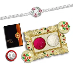 DeoDap Multi Pooja Thali Rakhi Gift Set-image-64
