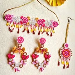 Sangria Gold Plated Beaded Jewellery Set-image-67