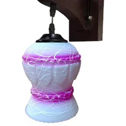Somil Premium Designer Glass Wall / Night Lamp Elegant & Stylish Dcor Accent for Modern Interiors, Color- Pink, White, Size:- 20 X 25 X 24 CM-image-84