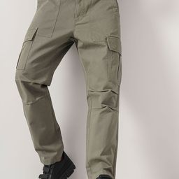 Celio Men Straight Fit Cotton Cargos Trousers-picture-23