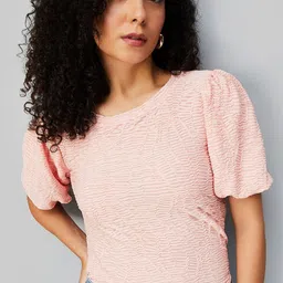 max Women Self Design Puff Sleeve Top-image-57