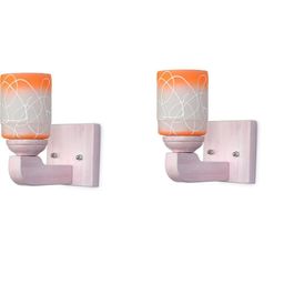 Somil Premium Designer Glass Wall / Night Lamp Elegant & Stylish Dcor Accent for Modern Interiors, color- Orange, White, Size- 18 X 23 X 19.5 CM-image-54