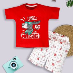 BAESD Unisex Kids Printed T-shirt with Shorts-image-67