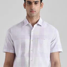 Mufti Men Slim Fit Checked Spread Collar Casual Shirt-picture-17