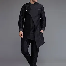 Utsav Fashion Men Angrakha Kurta with Trousers-image-78