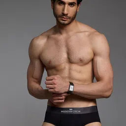 MODERN CREW Men Pack of 2 Mid-Rise Anti Microbial Basic Briefs MC3-B-002-CL-JB-JB-TG-Multi image 5
