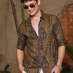 Campus Sutra Men Comfort Tartan Checks Opaque Printed Casual Shirt-picture-33