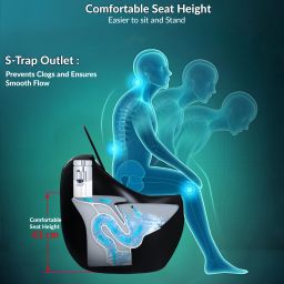plantex Commode for Toilet/Rimless Western Commode/One Piece Toilet with Soft Closing Toilet Seat - S Trap (APS-3004) Western Commode image 4